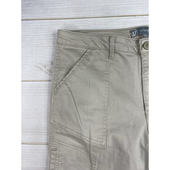 Wit & Wisdom Pants 12 Flex-ellent High Rise Utility Khaki Straight Leg NWT - Picture 2 of 10